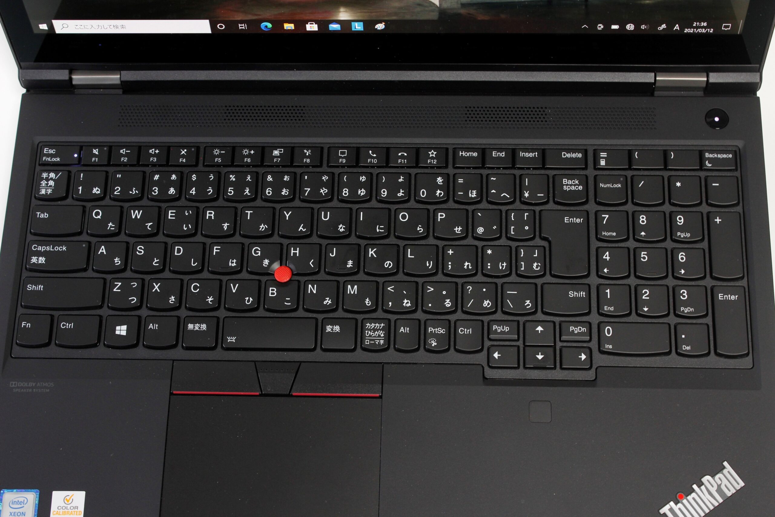 Lenovo ThinkPad T15gのキーボードの画像